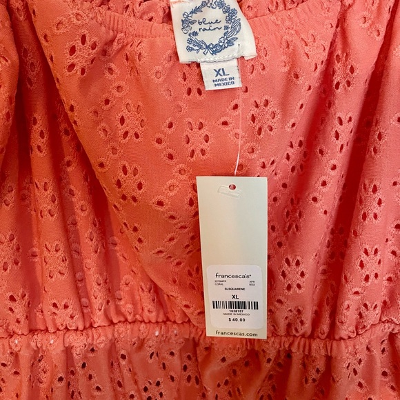 Francesca’s Blue Rain Eyelet Square Neck Tank Top - Picture 5 of 10